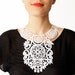 Kininia // Handmade White Crochet Cotton Lace Collar Necklace Applique Blouse Accessories