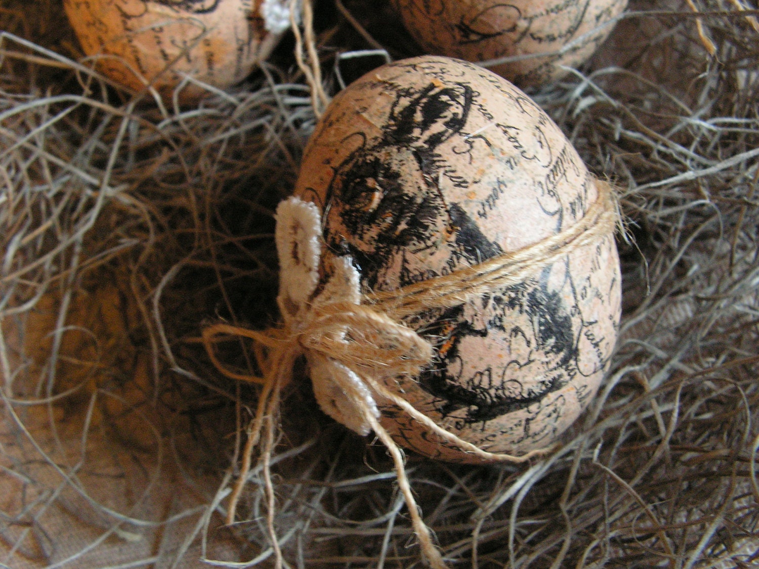 Rustic Easter eggs set of 3.
