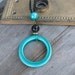 Teal Green and Black Upcycled Choker Necklace, 80s Retro, Statement Necklace, Eco-Friendly Jewelry, Layering Choker, Adjustable Black Cord