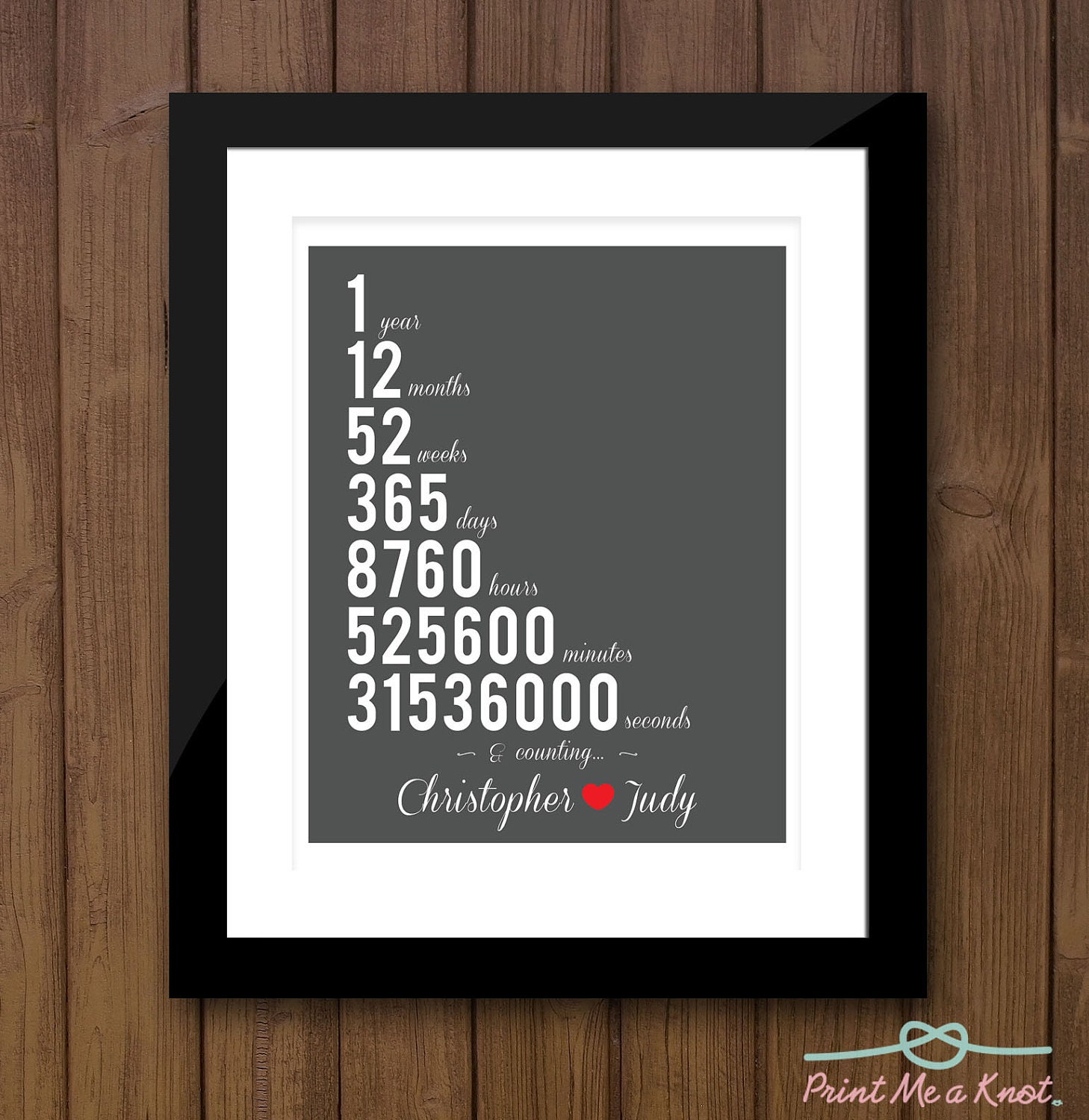 8x10 Anniversary Numbers Print // Personalized Birthday