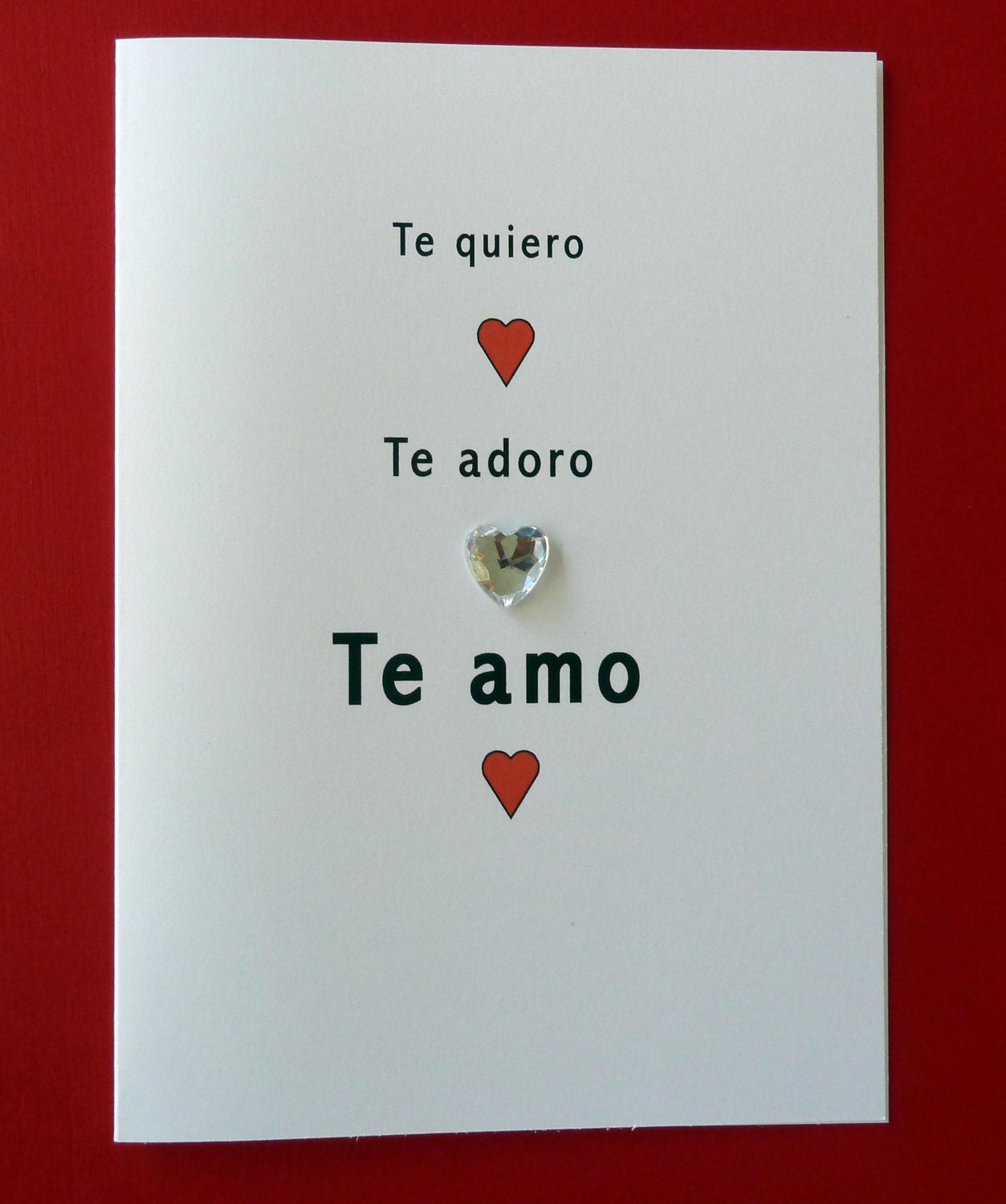 Spanish Greeting Card Te Quiero Te Adoro Te 0273