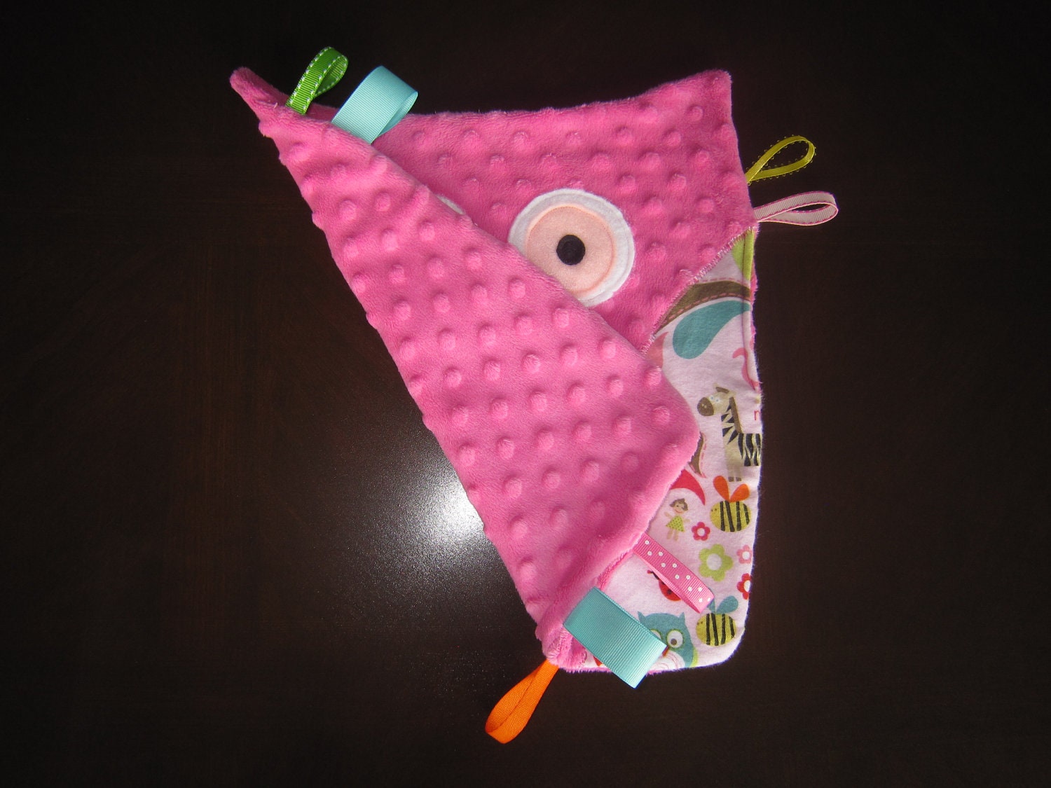Pink Owl Snuggle Blanket Customizable by PIPandFINN on Etsy