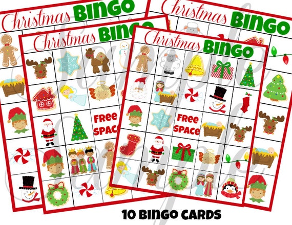 Items similar to INSTANT DOWNLOAD Christmas BINGO Holiday 3 in 1 Games ...