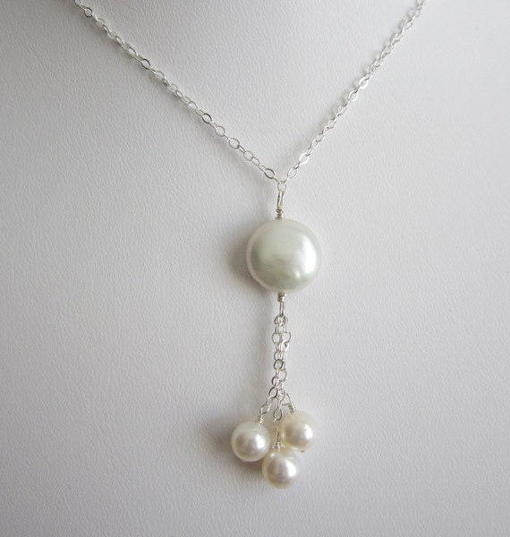 Items Similar To Sterling Silver Necklace With White Freshwater Pearl