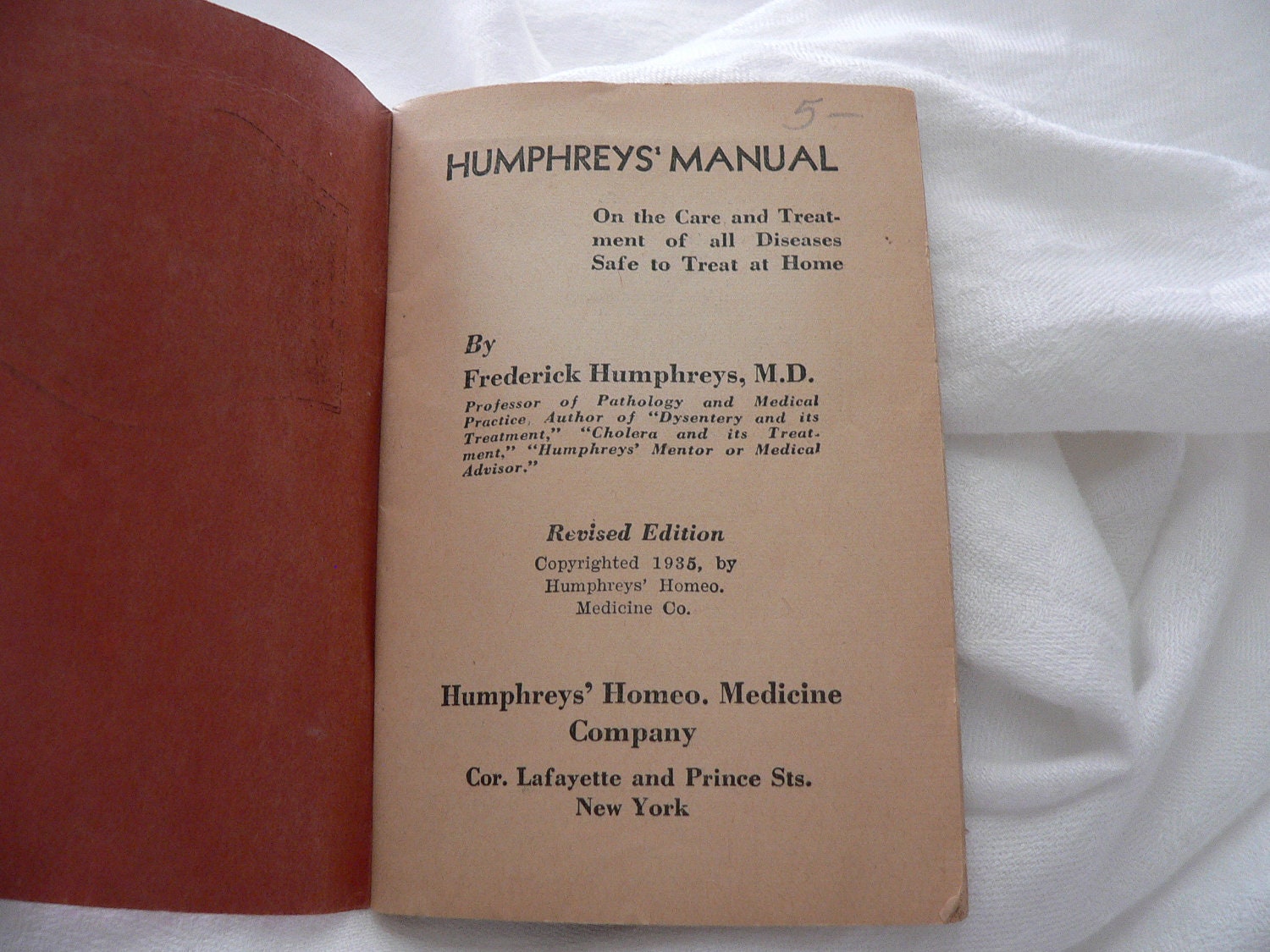 1935 Humphreys' Manual Humphreys' Homeo. Medicine