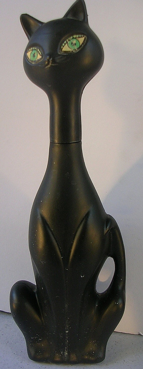 vintage black siamese cat BUBBLE BATH BOTTLE