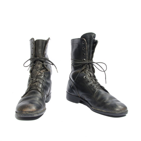 Items similar to Vintage Men's Black Combat Boots Military Issue 1978 ...