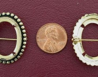 gold plated 25x18 antiqued cabochon pin mounting