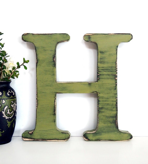 18 Wooden Letter H Wall Letter Rustic Wall Decor by ThePineNuts