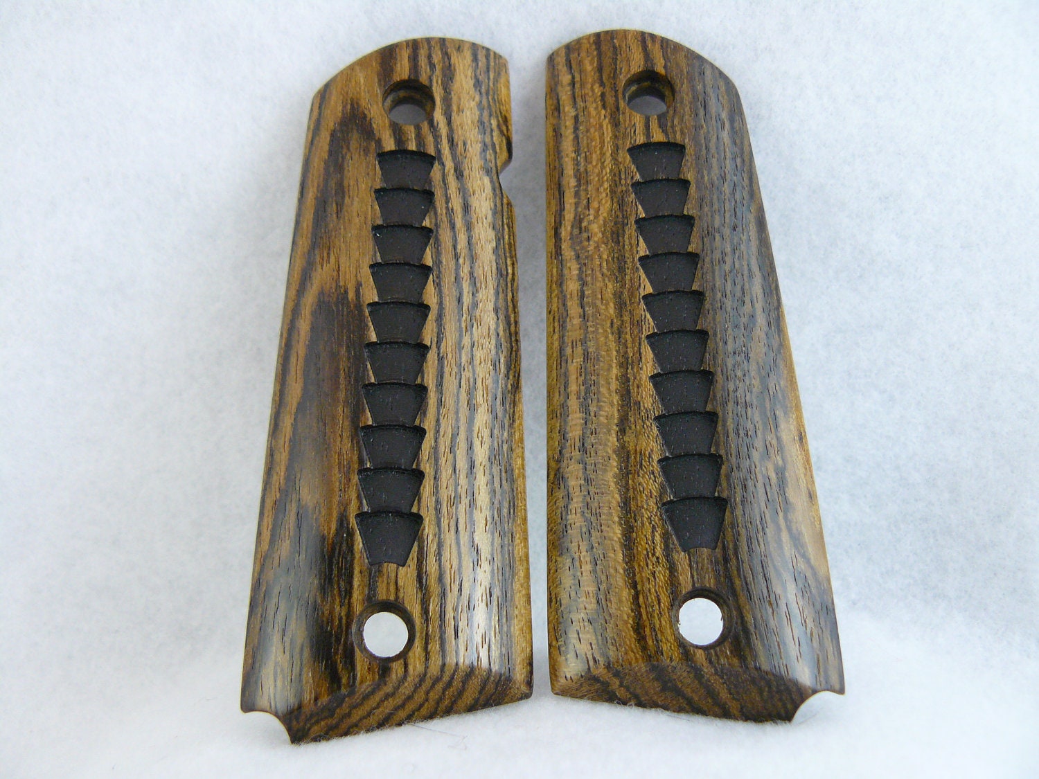 Exotic Carved Bocote Wood 1911 Gun Grips 7425