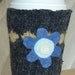 Eco Friendly - Felted Wool Coffee Mug Cozy Sleeve Grey & Yellow