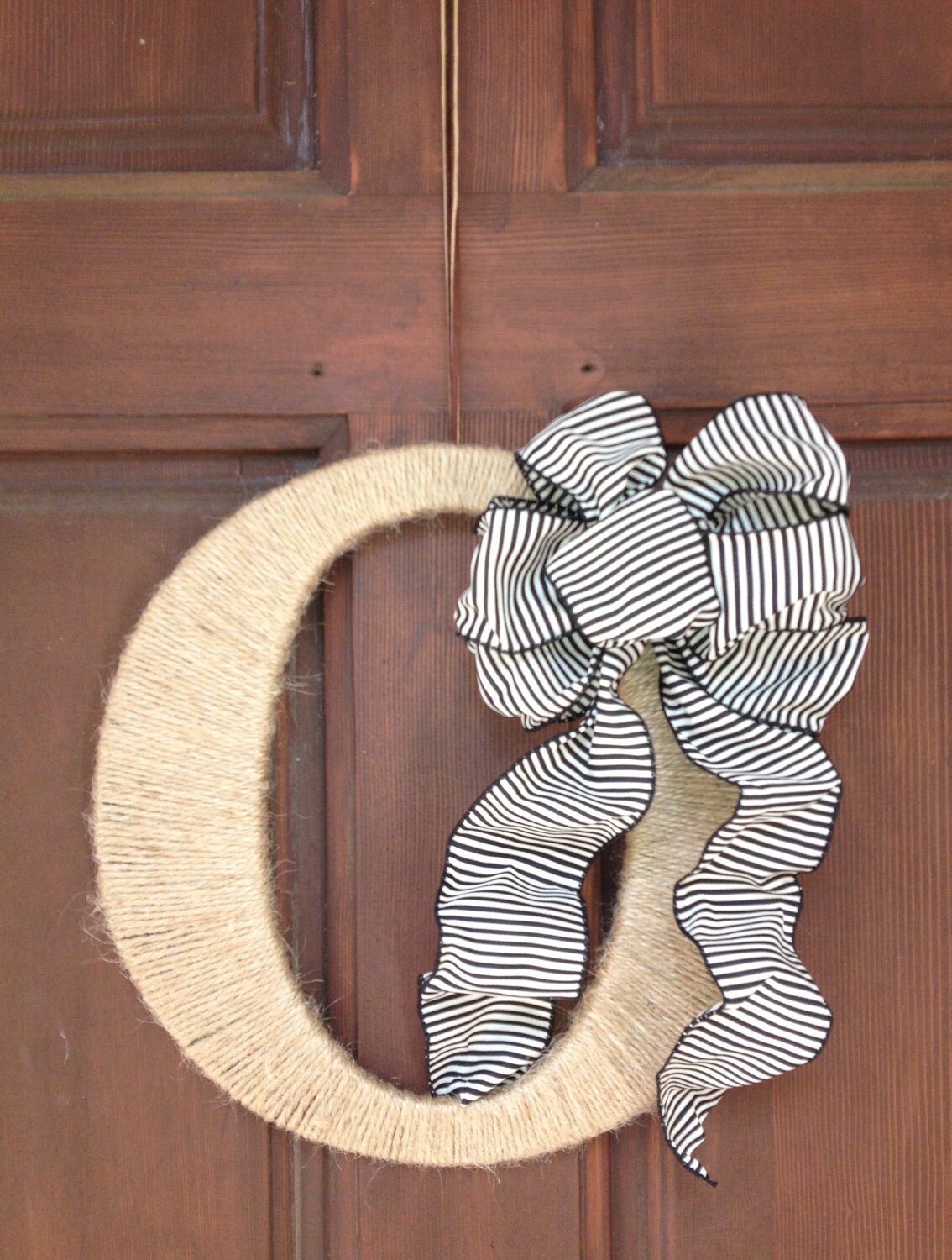 Custom Twine Wrapped Hanging Letter Front Door Wall Decor