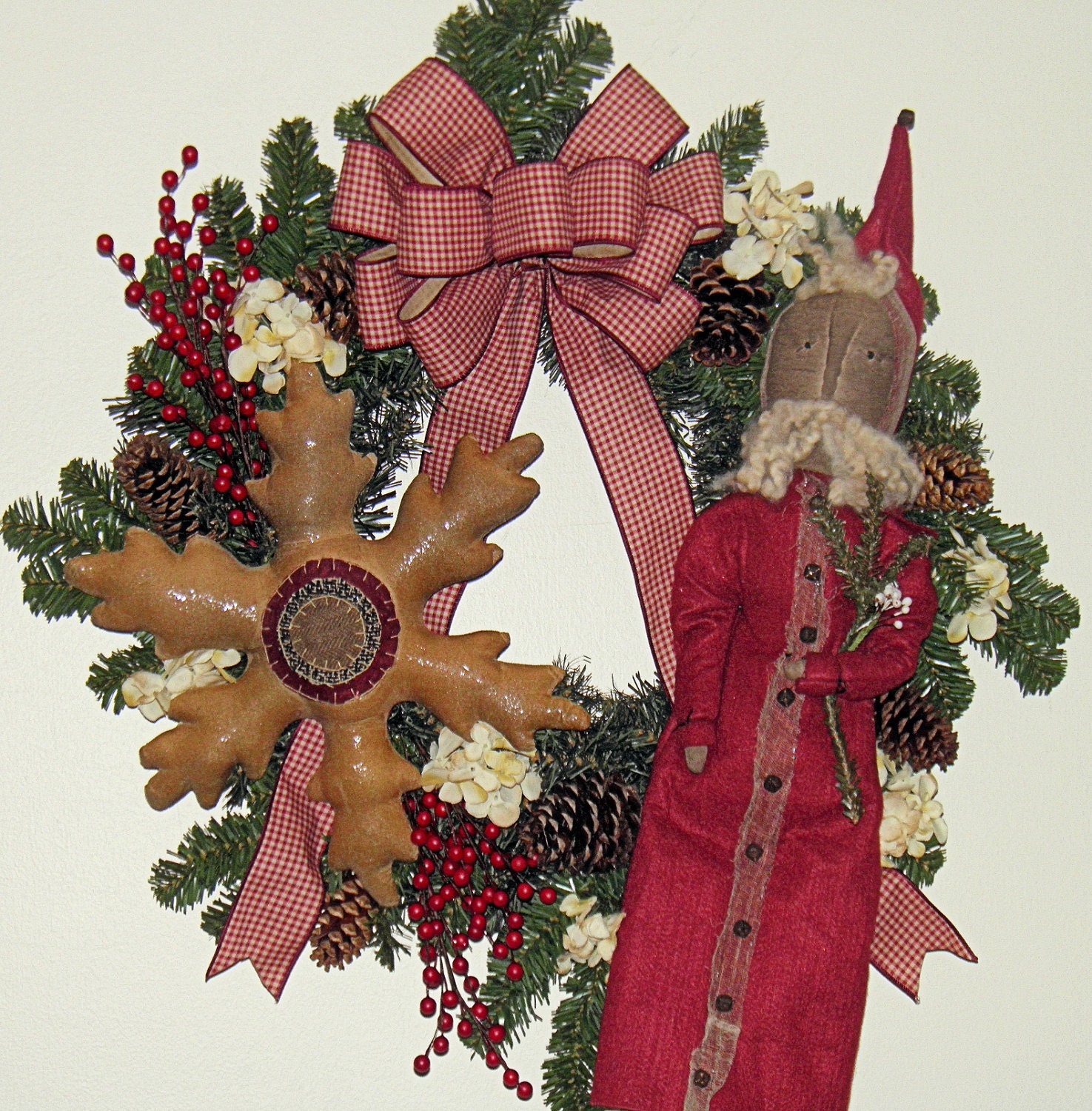 Primitive Santa Wreath