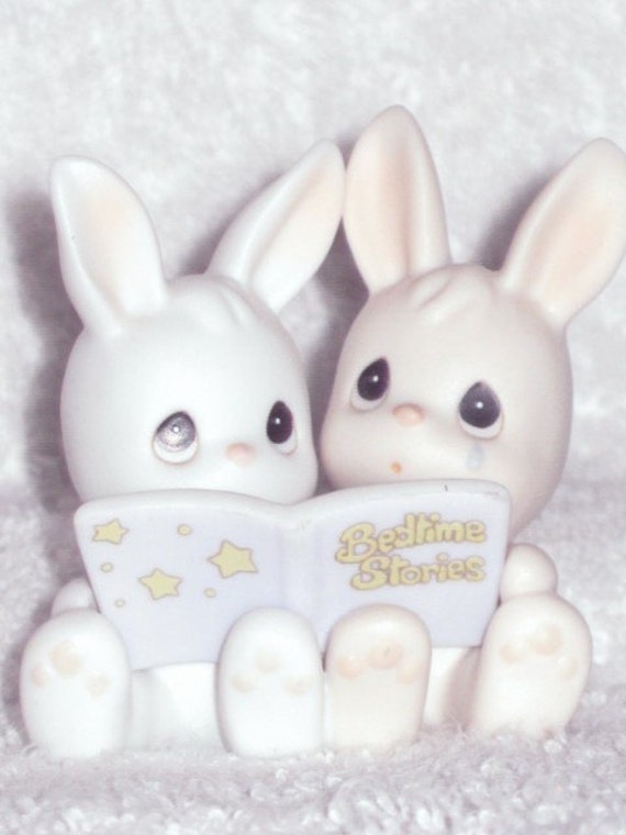 Vintage 1980s Precious Moments Bedtime Stories Bunny Rabbit