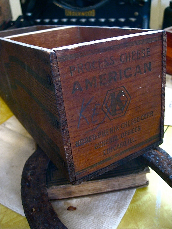 Wood Kraft Cheese Box Vintage American Cheese 1930's