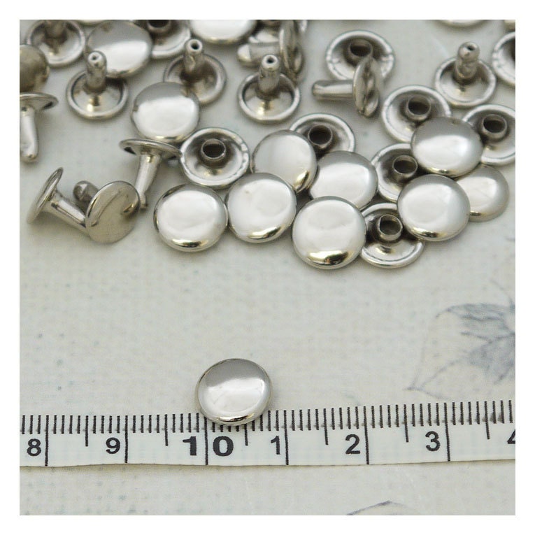 10mm Metal Rivets Round Cap Double Headed Silver Metal Rivets Packing