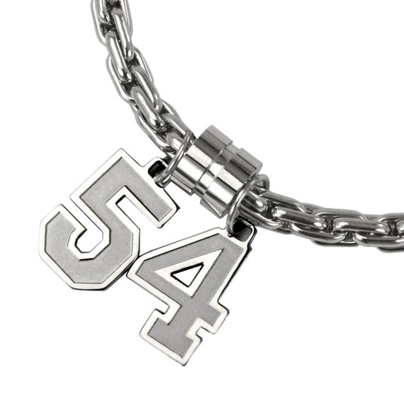 Number Necklace 5mm rope chain with Stainless jersey number