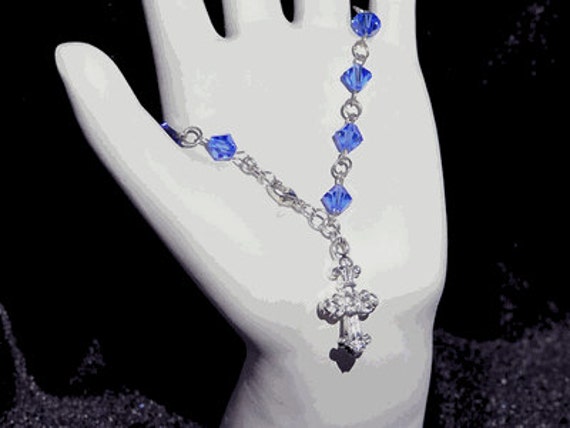 for charm  Swarovski bracelet  Cross swarovski w/ cross Shipping  Bracelet Free Crystal Charm Blue