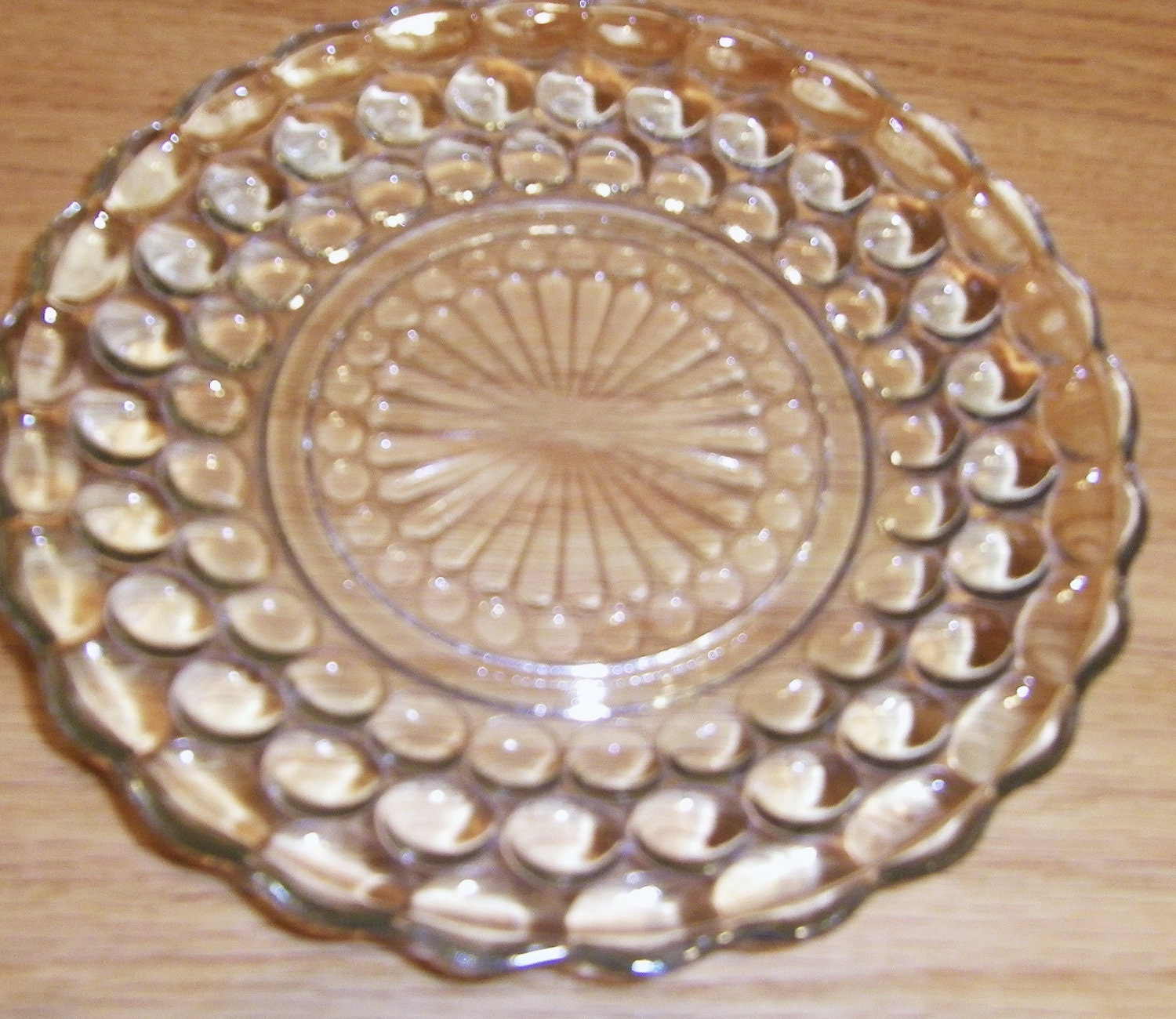 Vintage Fire King Bubble Depression Glass Dessert Plates