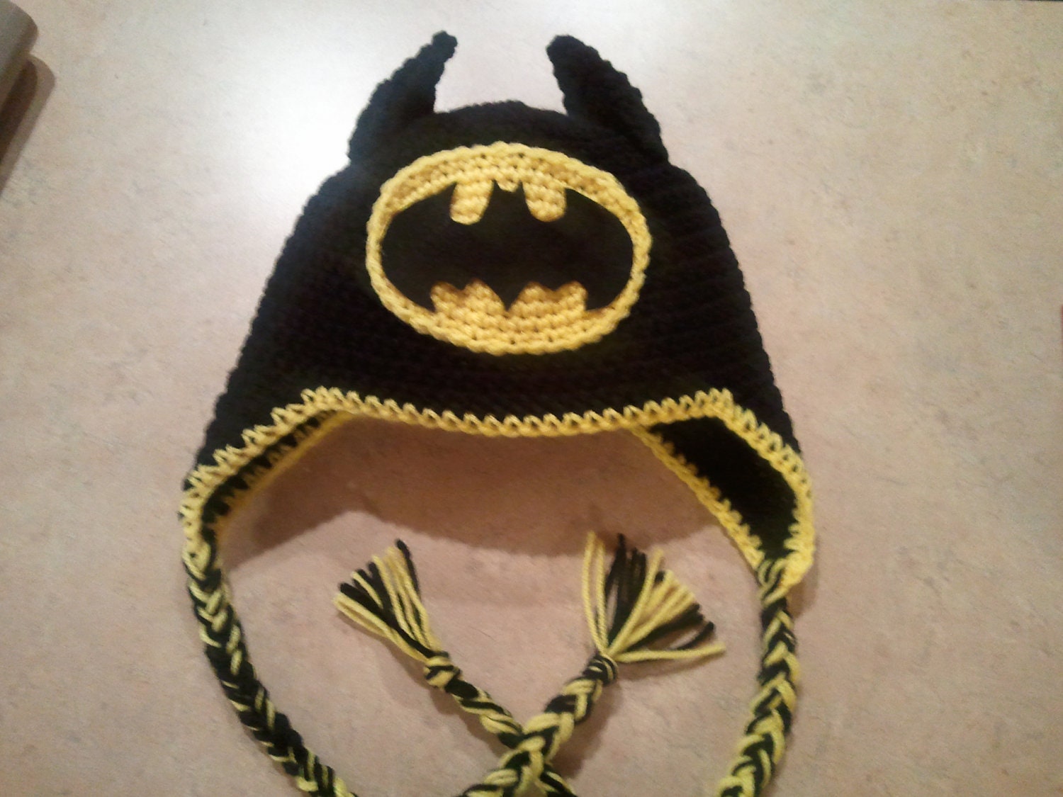 Batman Crochet Hat with Earflaps