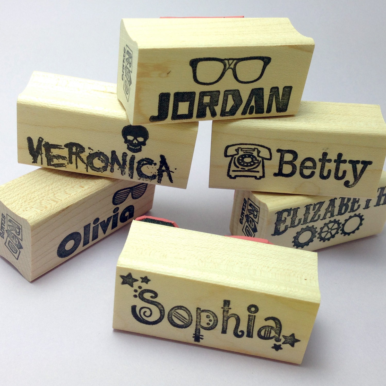 Personalized Name Custom Rubber Stamp Theme Party by RADstamps