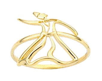Whirling Dervish 14 k Solid Gold Ring