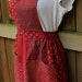 Vintage Apron - Full Bib - Prairie Style - Maxi - Patchwork Red - Gunne Sax