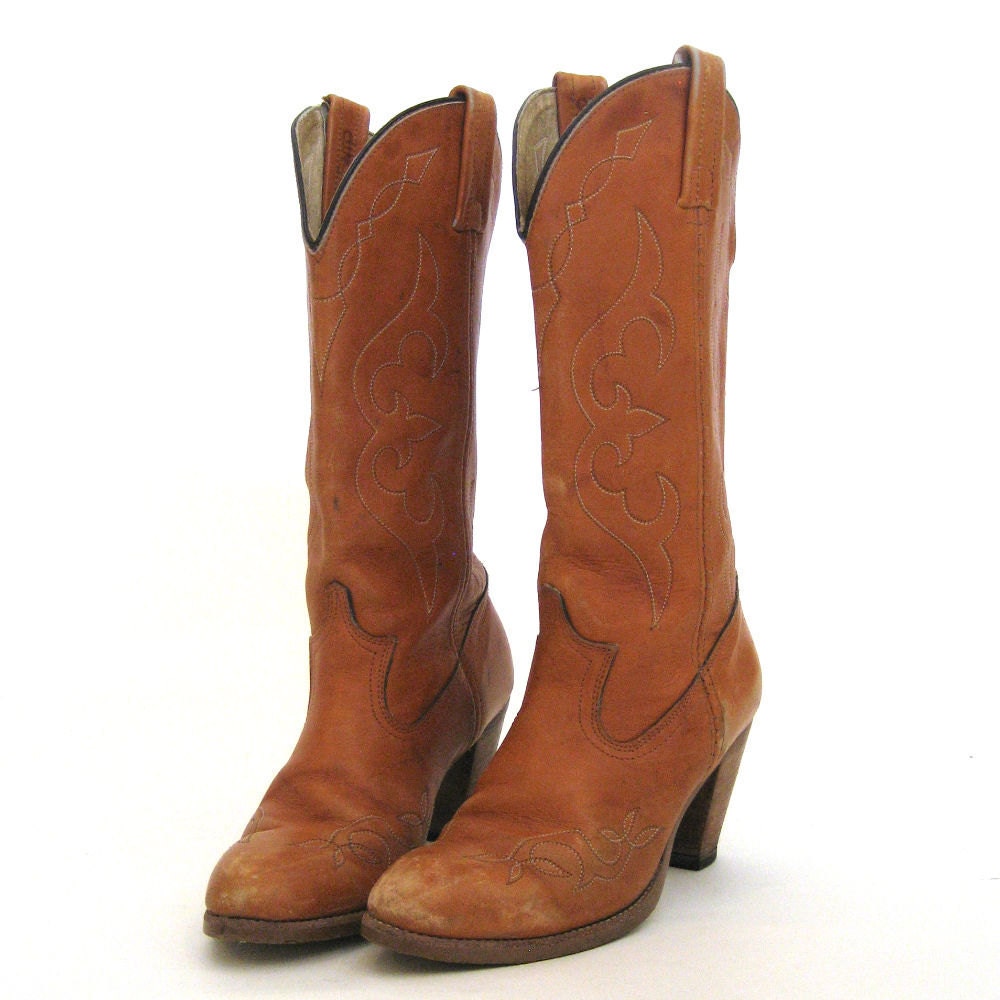 vintage SALE / 70s Boots / DINGO Leather Cowboy by AliyaAndLucas