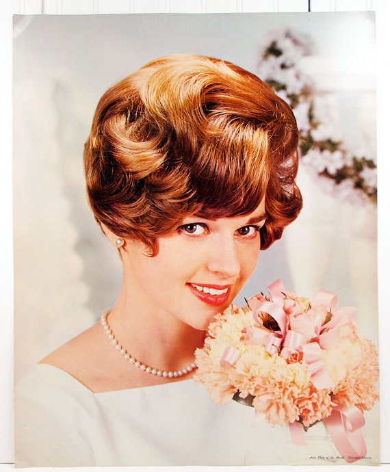 Vintage Bridesmaid Beauty Salon Poster 1960s by 