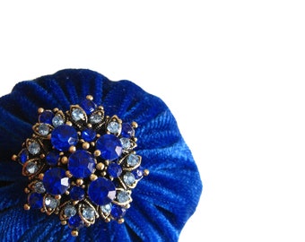 Royal Blue Pincushion filled with Emery Sand / Emery Pin Cushion