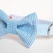 Seersucker Preppy Dog Bow Tie Collar - Your choice of color