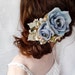 blue flower accessory, rustic wedding hair piece, rose bridal hair clip - GOOSE GIRL - wildflower accessories