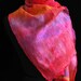 Nuno Scarf Silk Merino Wool Scarf Felted Scarf OOAK - Scarlet