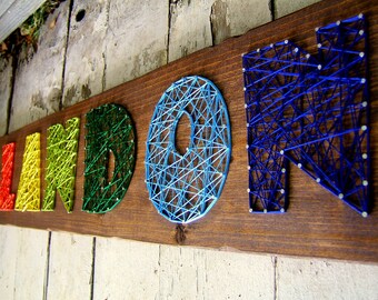 6 Letter Modern String Art Wooden Name Tablet - Made to Order