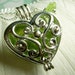 Worry Locket - peridot heart locket / heart locket / silver locket / peridot locket / peridot necklace / floating locket / living locket