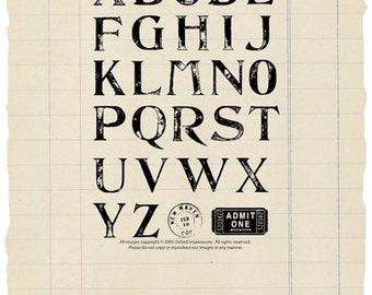 Small Distressed Alphabet Rubber Stamp Collection