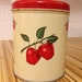 ON SALE Red Apple Tin Canister by Decoware, country classic design, kitchen, metal, farmhouse