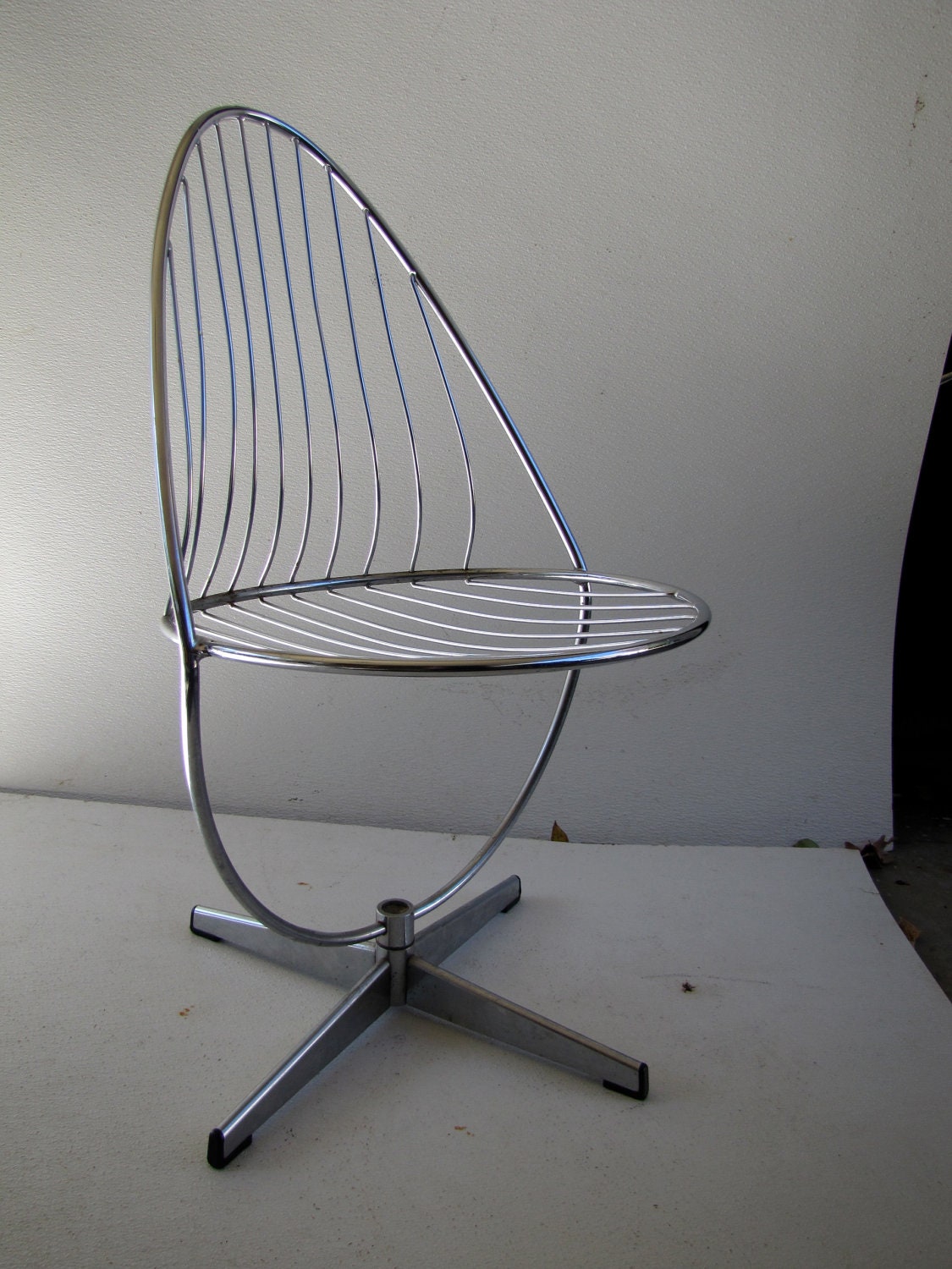 Mid Century Modern Chrome Wire Chair by Swedish designers