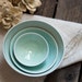 Serving Bowls Kitchen Food Prep Porcelain Bowls Aqua and White Pottery