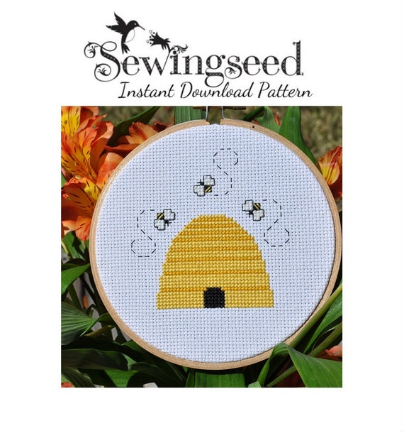 Bee Hive Cross Stitch Pattern Instant Download by Sewingseed