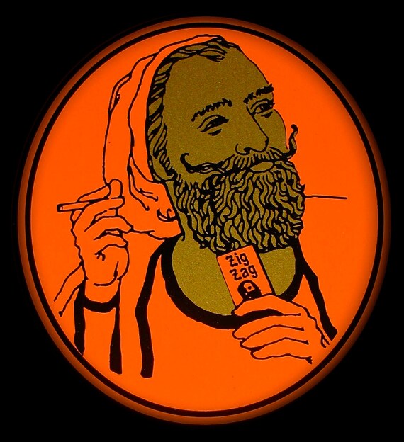 Zig Zag Tobacco Sign Embossed Tin / Metal / by downthepipelines