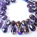 Purple Faceted Briolettes Teardrop Crystal Beads, Top Drilled Sparkly Crystal, 12mm x8mm (9) Pieces/Jewelry Projects