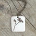 Earthy Porcelain Pendant with Queen Anne's Lace
