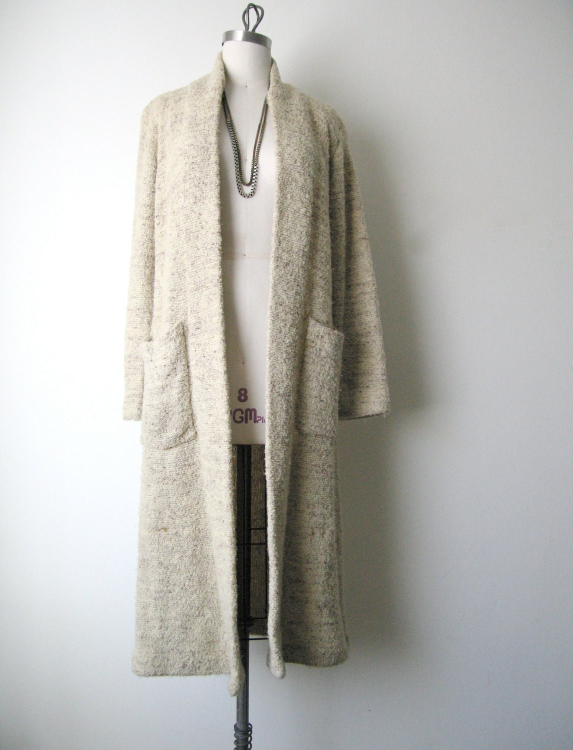 Vintage Wool Duster Maxi Sweater Coat