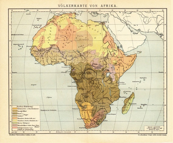 1908 Edwardian AFRICA map. African international chart 104