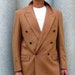 Double Breasted Camel Yves Saint Laurent Jacket Mens Large Wool