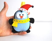 Felt Penguin Ornament, Felt penguin, Christmas Ornament Plush Toy, Felt Christmas Penguin, Felt A452 Il_170x135