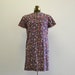 60s Floral Dress / 1960s Country Day Dress / Navy Print M