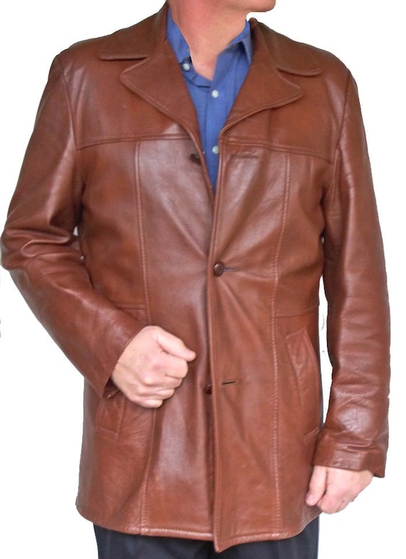 1970s Vagabond Leather Jacket Sport Coat with Zip-out Liner
