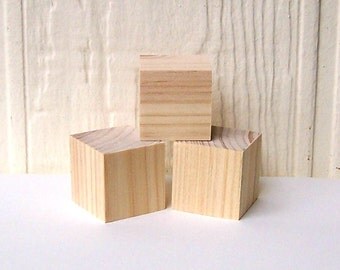 WOODEN BLOCKS, 7cm Pine Blocks Toymaking Set of 3, Building Blocks